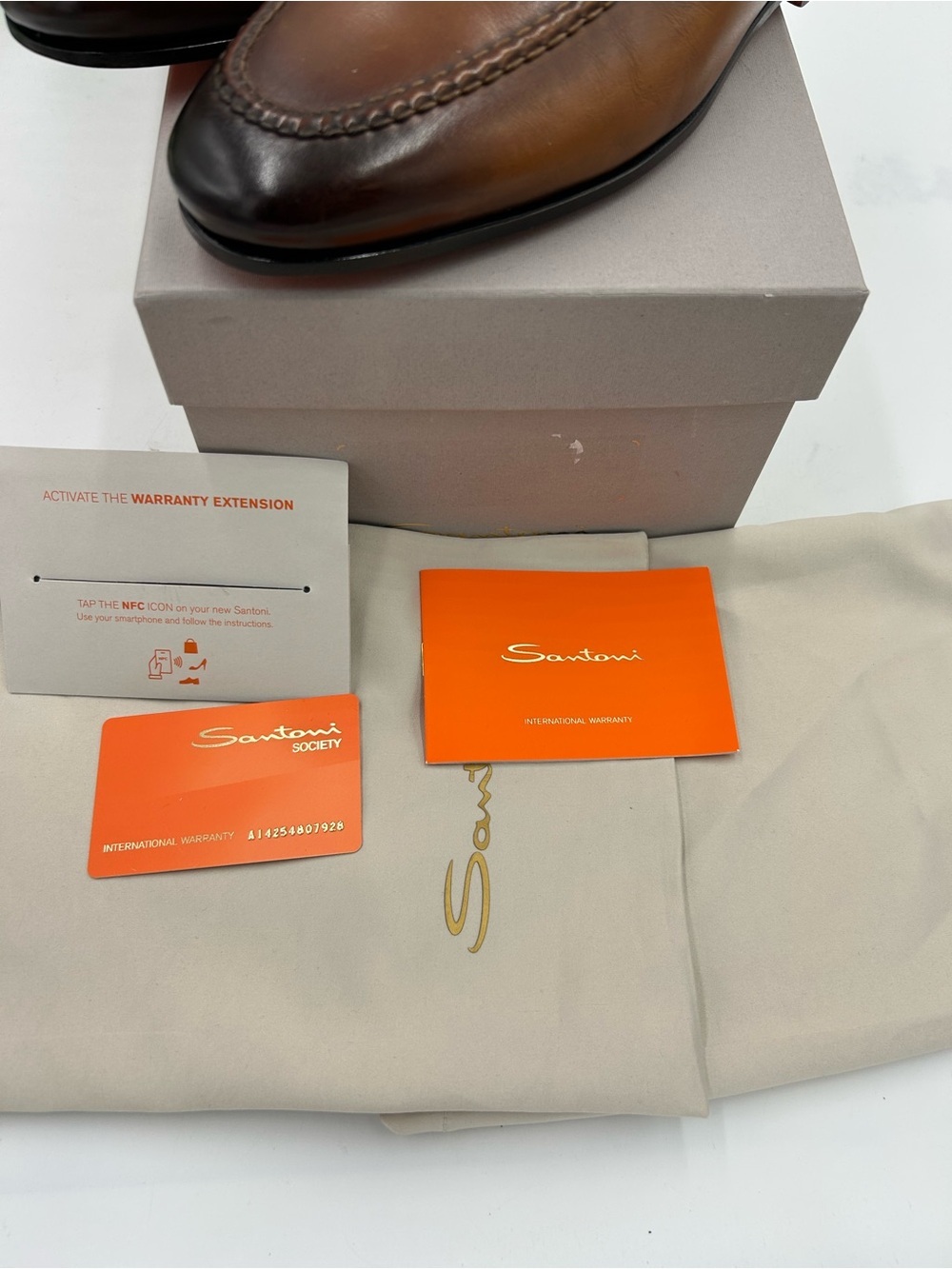 Men's Santoni Carlo soft furnished Leather penny loafers size 8 US made in Italy - Picture 4 of 12